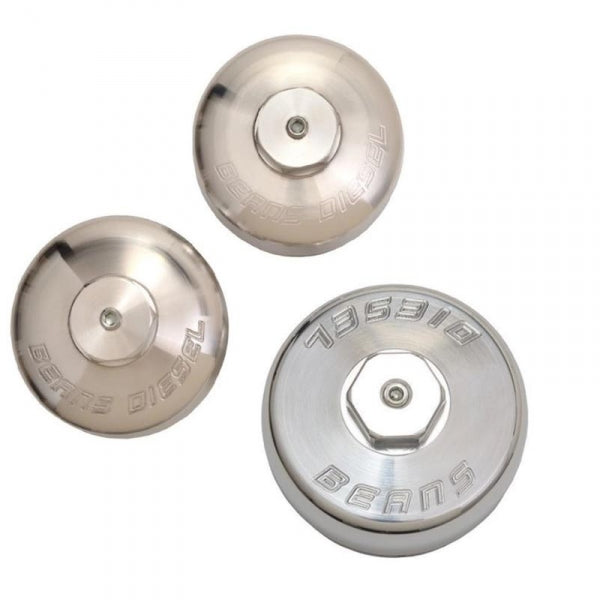 BEANS DIESEL 220023 3-PIECE BILLET FUEL & OIL FILTER CAP SET